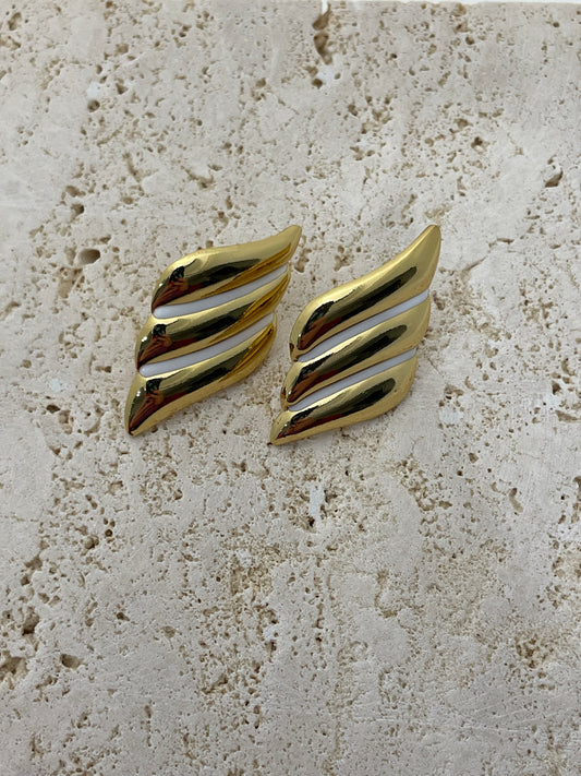 Σκουλαρίκια δίχρωμα φτερά