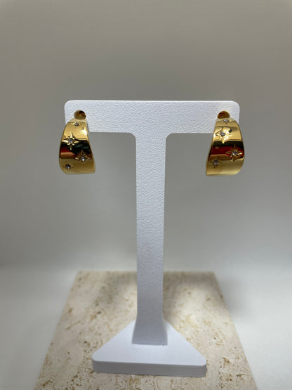 Χρυσός κρίκος με αστεράκια