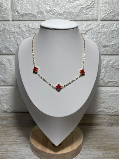 Χρυσό κολιέ με σταυρούς σμάλτου