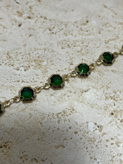 Βραχιόλι με πράσινα κρύσταλλα