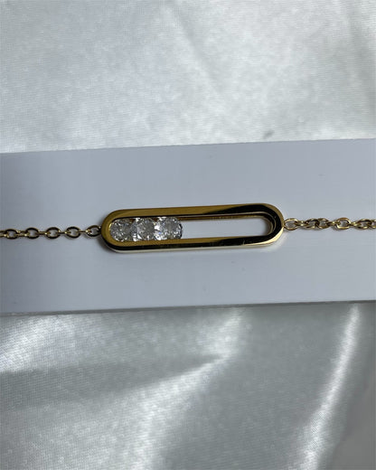 Βραχιόλι με κινούμενη μπάρα zircon