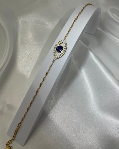 Χρυσό βραχιόλι με μπλε μάτι