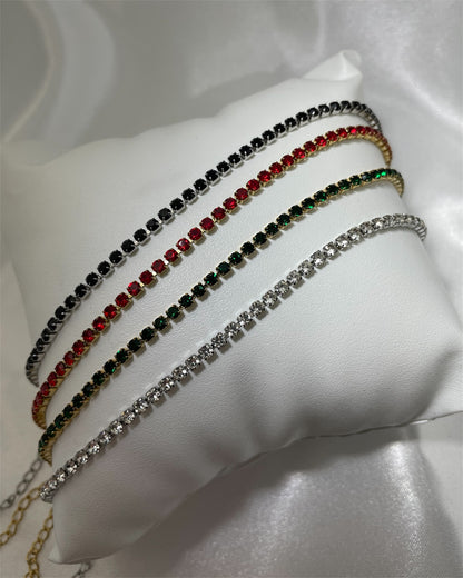 Ατσάλινο βραχιόλι ριβιέρα με κρύσταλλα