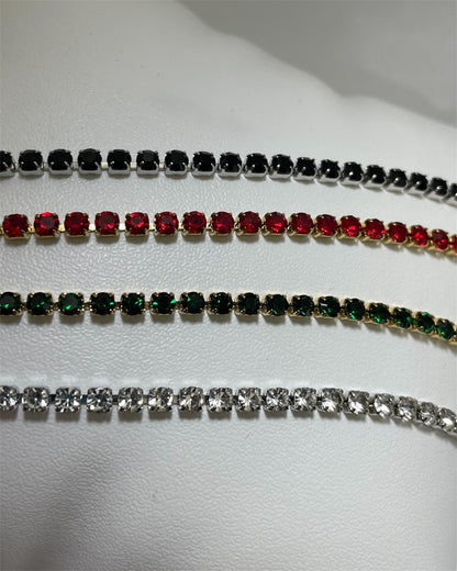 Ατσάλινο βραχιόλι ριβιέρα με κρύσταλλα