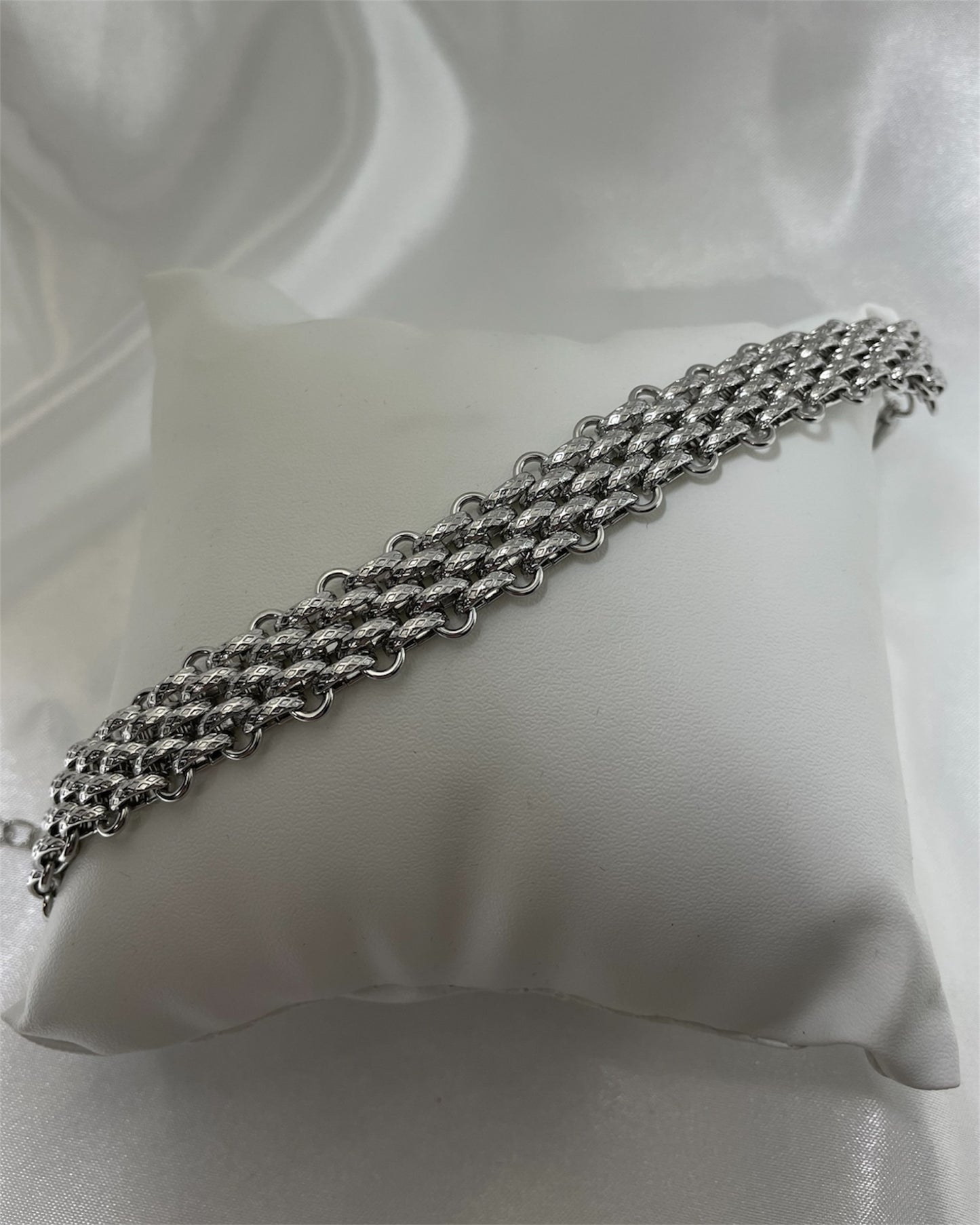 Ασημί βραχιόλι σφυρήλατη καδένα