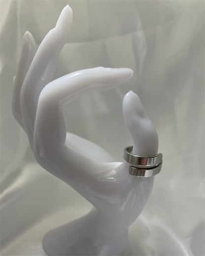 Ασημί δαχτυλίδι παράλληλη βέρα