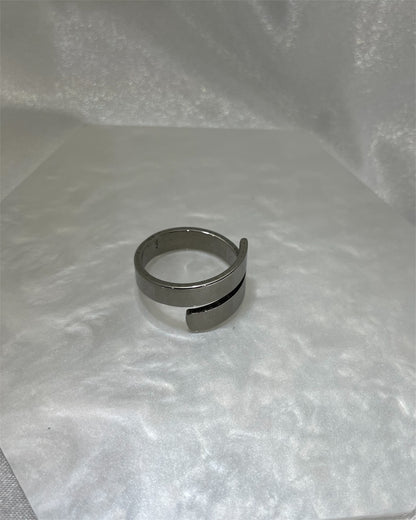 Ασημί δαχτυλίδι παράλληλη βέρα